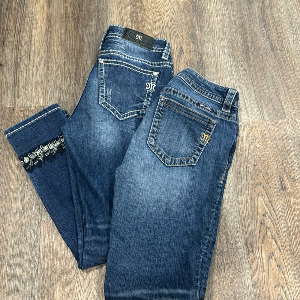 2 pair Miss Me skinny mid rise jeans